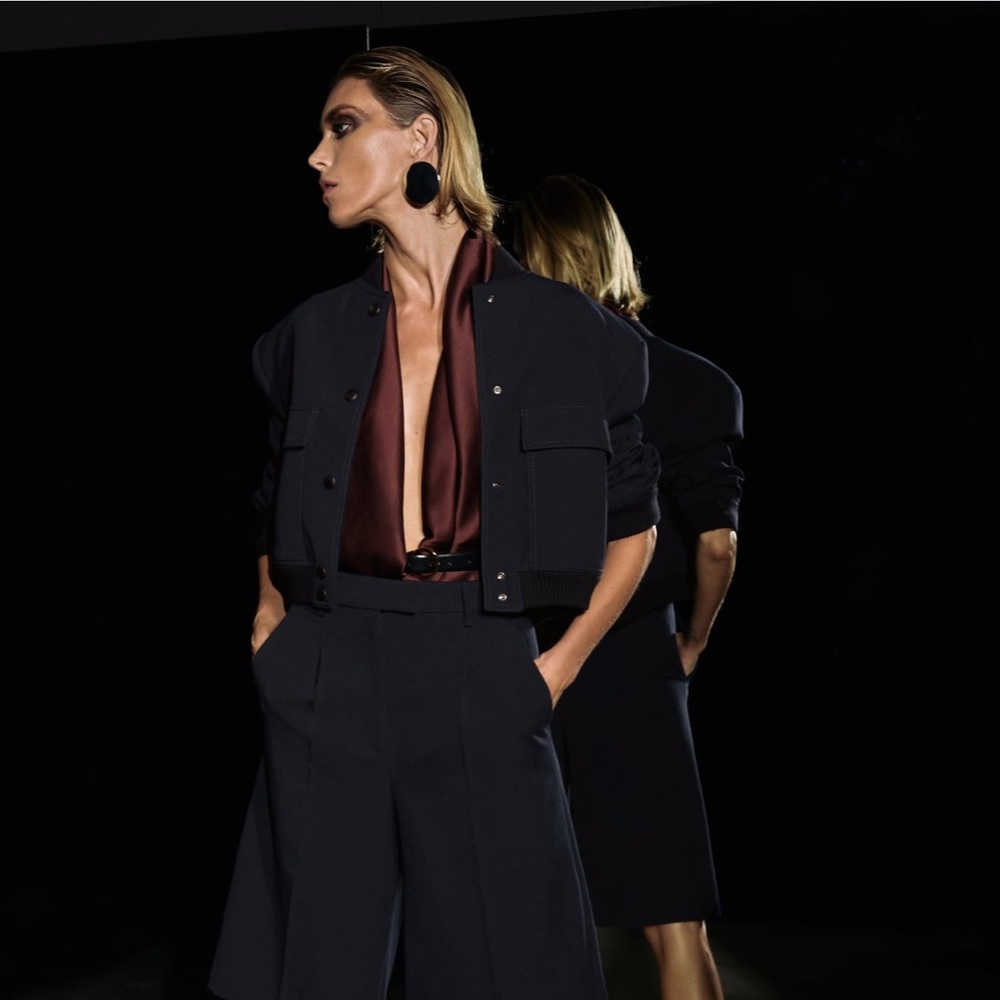 Brand new Zara navy blue jacket Size LARGE